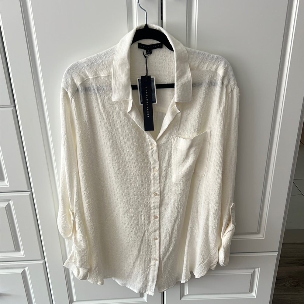 Elegant Cream Button-Up Blouse